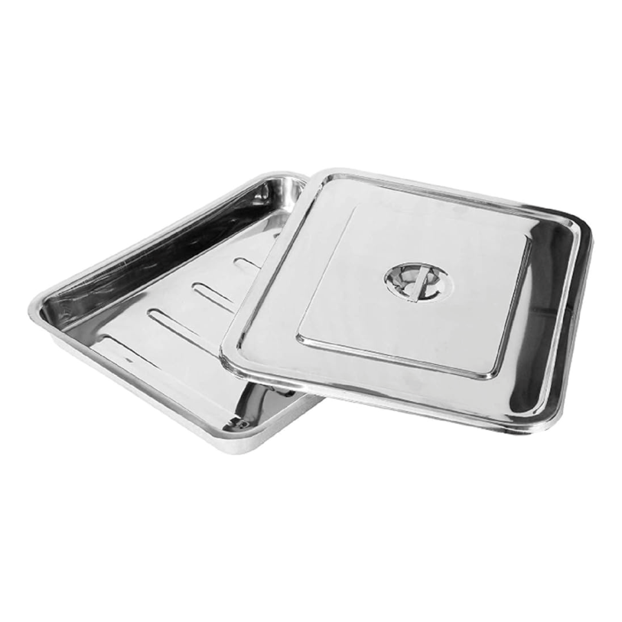 Vaishanav Surgical Instrument Tray with cover(s/s) 9x6 inch